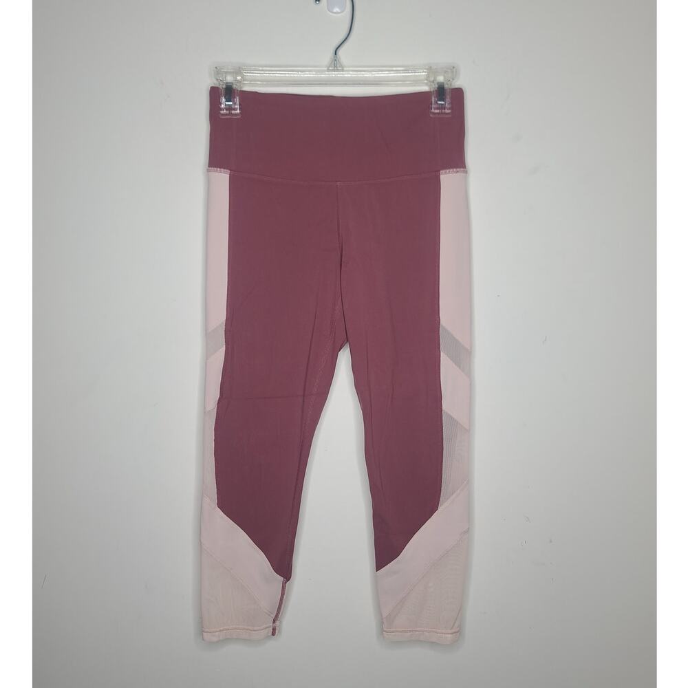 Athleta Exhale Capri berry pink cropped capri leggings - small 293129